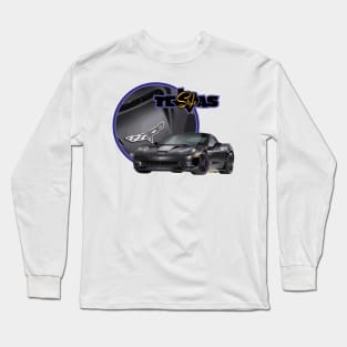 Texas-Style Black Corvette with purple trim Long Sleeve T-Shirt